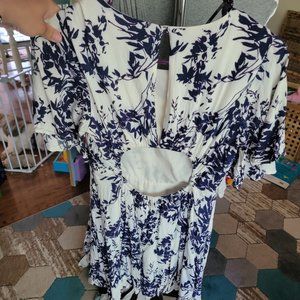 Floral Cutout Back Summer Mini Dress